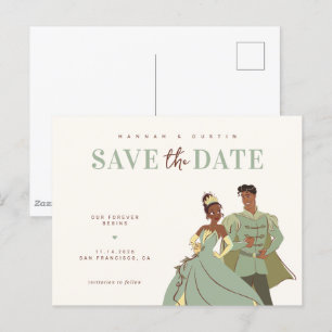 Carte Postale Princesse Tiana et Naveen sauvent la date