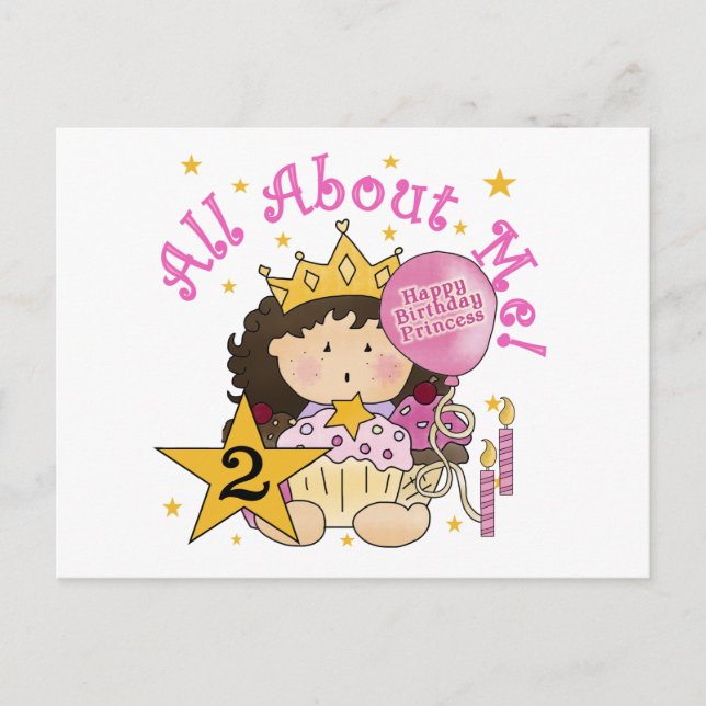 Carte Postale Princesse Tout sur moi 2e anniversaire (Devant)