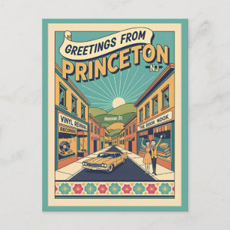 Carte Postale Princeton NJ Nassau St Style Vintage