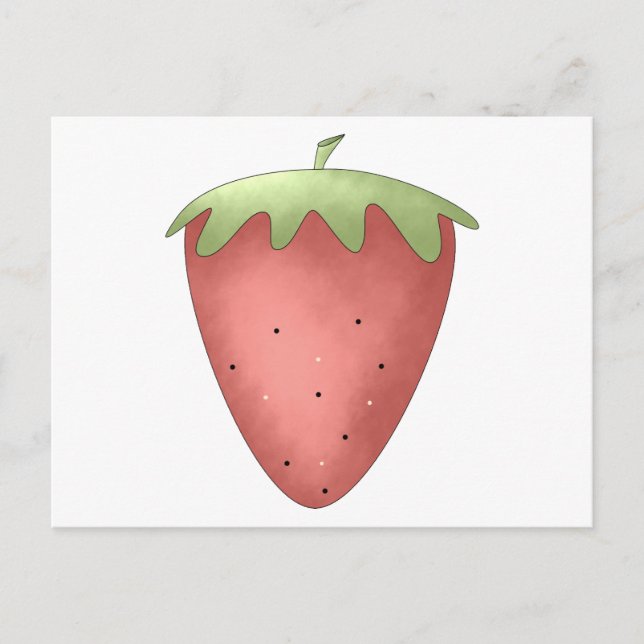 Carte Postale Printemps de bienvenue ・ fraise (Devant)