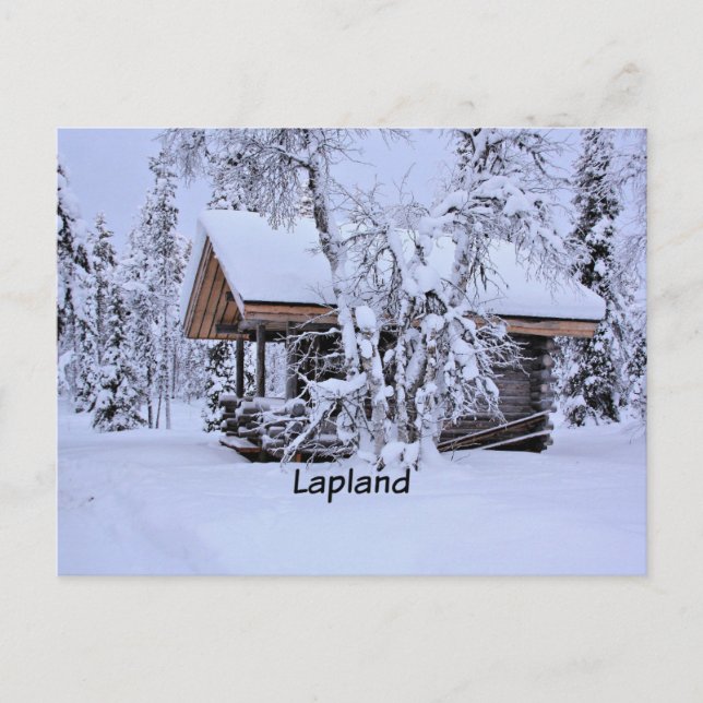 Carte Postale Printemps en Laponie, peinture d'art fin, (Devant)