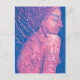 Carte Postale Printemps Éveil Dryad Imaginaire Fille Forêt magiq