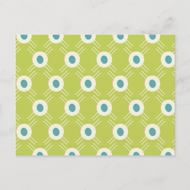 Carte Postale Printemps Lime Green Blue Cercles Mère's Day Cadea (Devant)