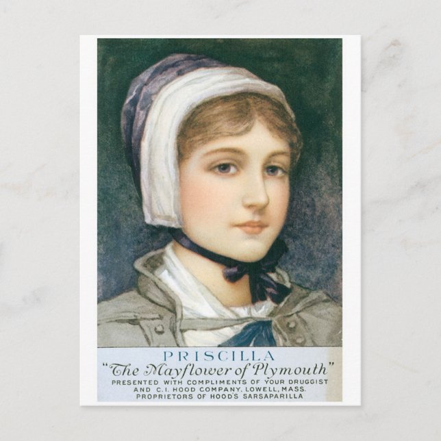 Carte Postale Priscilla Le Mayflower de Plymouth (Devant)