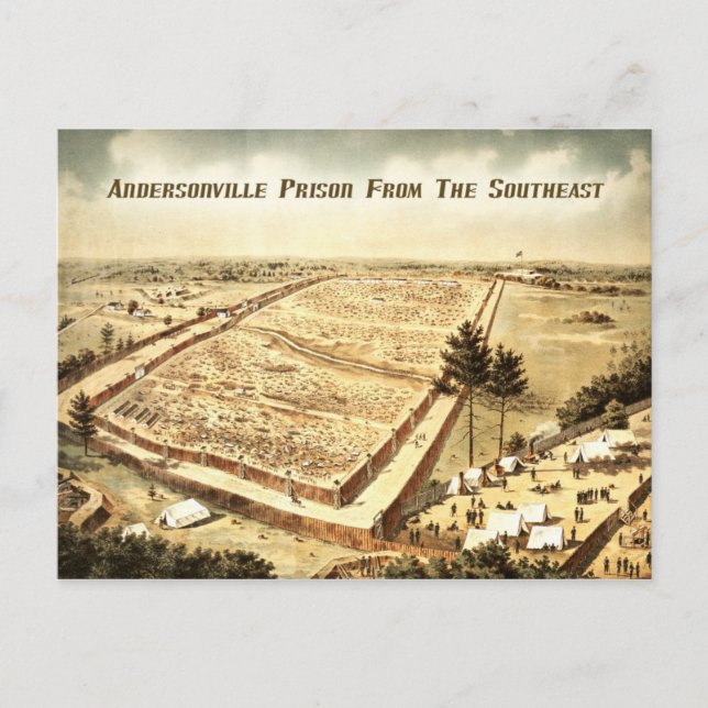 Carte Postale Prison d'Andersonville (Camp Sumter), vue aérienne (Devant)