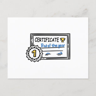 Carte Postale Prix de fête des pères de certificat papa of the Y