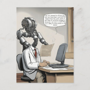 Carte Postale Prix Nobel d'intelligence artificielle dessin anim