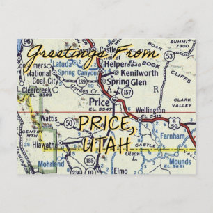 Carte Postale Prix Utah Vintage