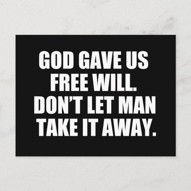 Carte Postale Pro Choice Free Will (Devant)