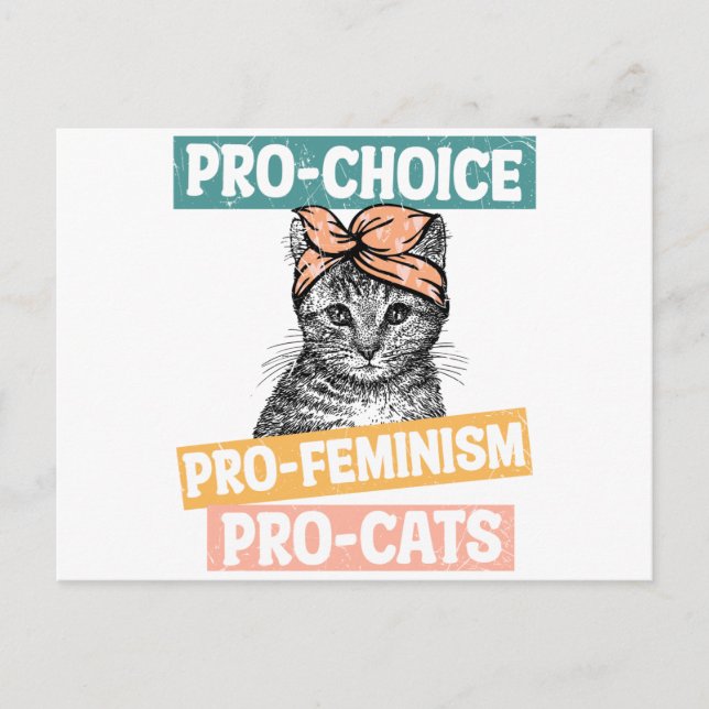 Carte Postale Pro Choice Pro Feminism Pro Cats (Devant)