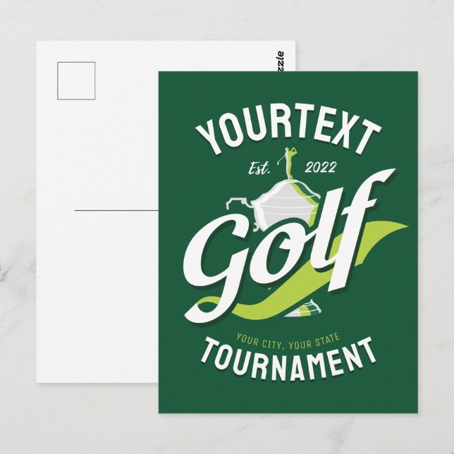 Carte Postale Pro Golfer NAME Golf Trophée Tournoi de golf (Devant / Derrière)