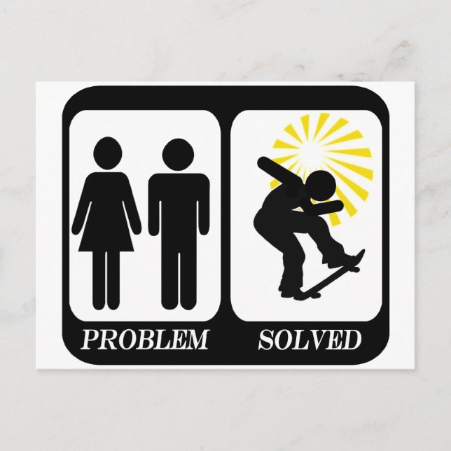 CARTE POSTALE PROBLÈME DE SKATEBOARDER RÉSOLU (Devant)