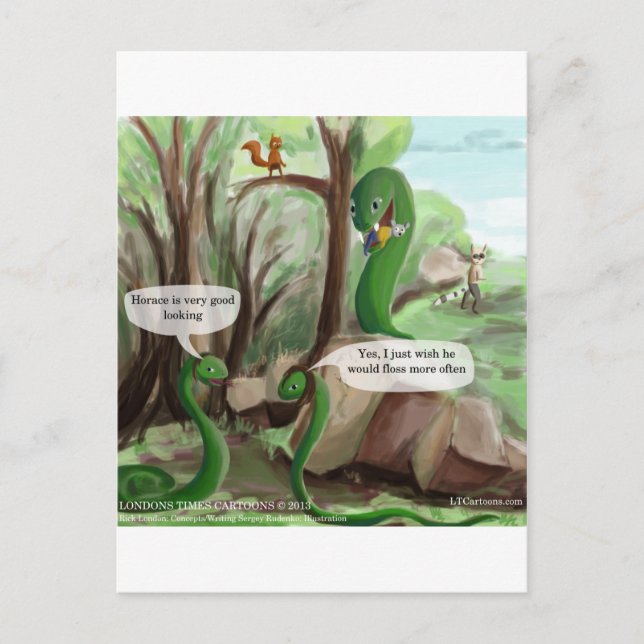 Carte Postale Problèmes dentaires de serpent drôle (Devant)
