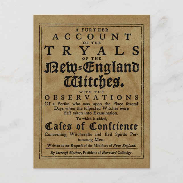 Carte Postale Procès de sorcières de Salem (Devant)