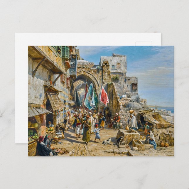 Carte Postale Procession à Jaffa | Gustav Bauernfeind | (Devant / Derrière)