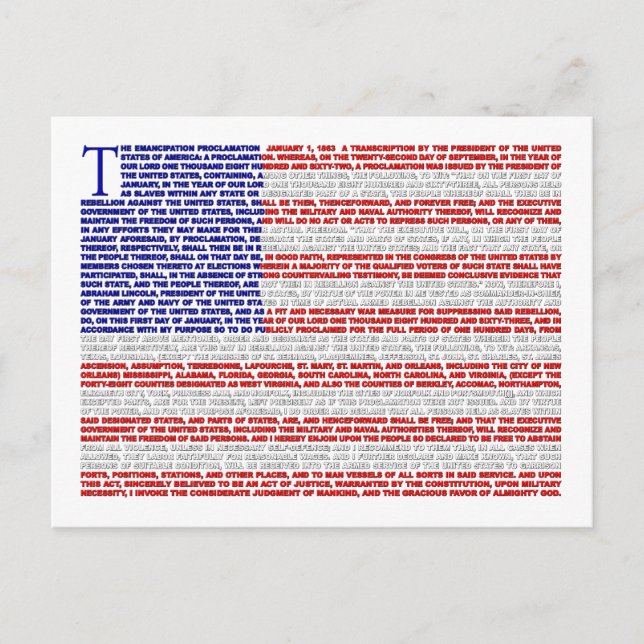 Carte Postale Proclamation d'émancipation (Devant)