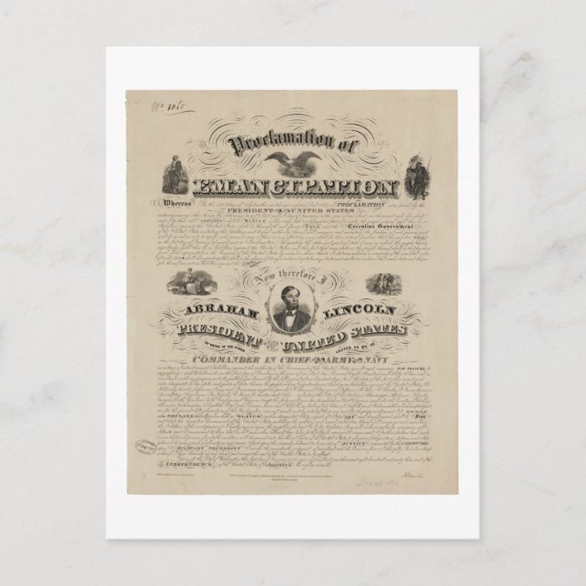 Carte Postale Proclamation d'émancipation Réimpression de A. Kid (Devant)
