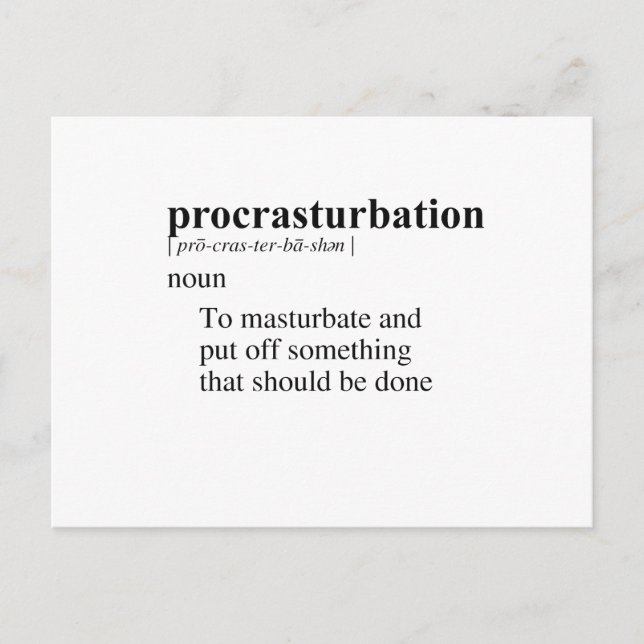 CARTE POSTALE PROCRASTURBATION (Devant)