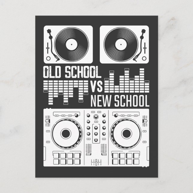 Carte Postale Producteur de musique DJ Old School Vinyl électro  (Devant)