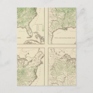 Carte Postale Production de maïs et de lait, Lithographie améric