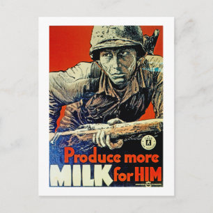 Carte Postale Produire plus de lait pour lui