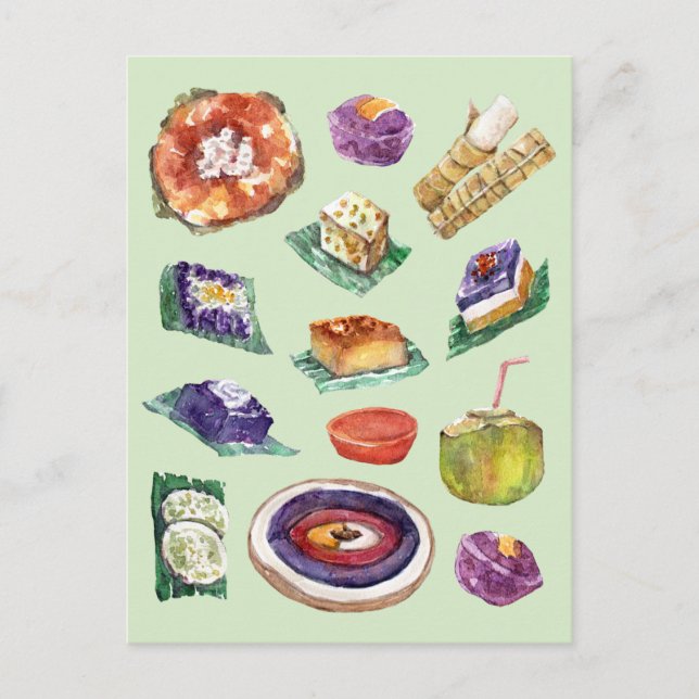 Carte Postale Produits alimentaires philippins en Aquarelle Pino (Devant)