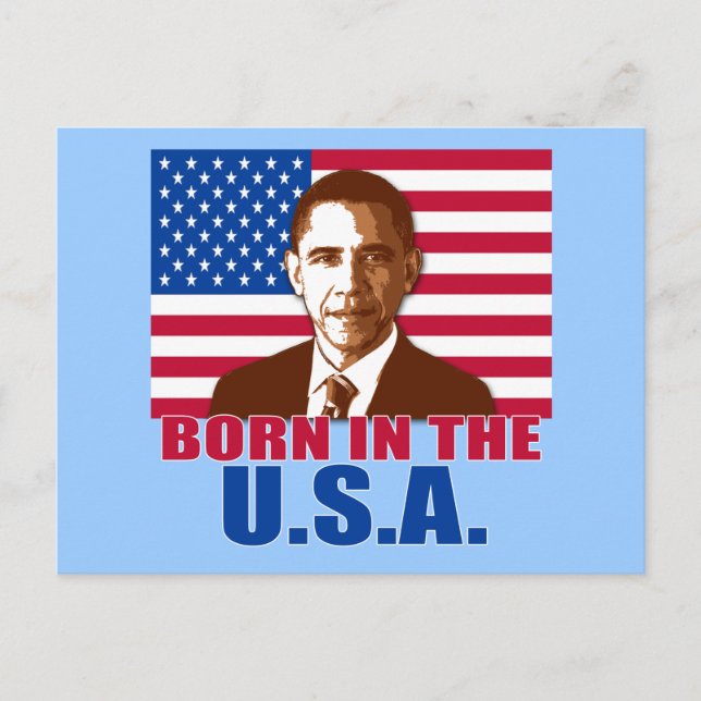 Carte Postale Produits Président Obama Né aux USA (Devant)