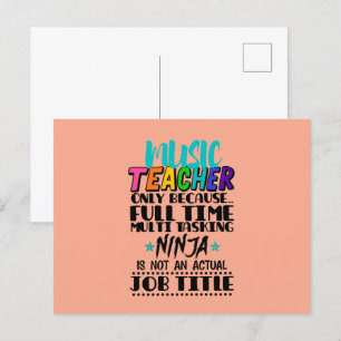 Carte Postale Professeur de musique uniquement parce que multi-t