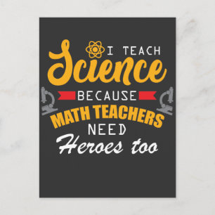 Carte Postale Professeur de sciences - Héros Citation Appréciati
