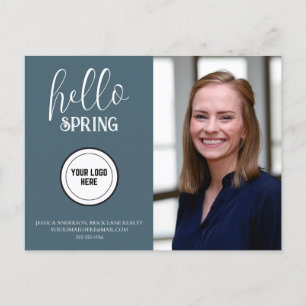 Carte Postale Professional Blue Hello Spring Immobilier