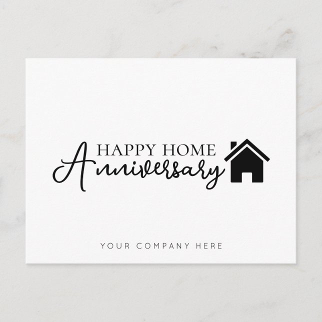 Carte Postale Professionnel Bonne Maison Anniversaire Immobilier (Devant)
