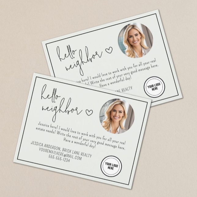 Carte Postale Professionnel Hello Voisin Immobilier (Hello Neighbor Real Estate Postcard)