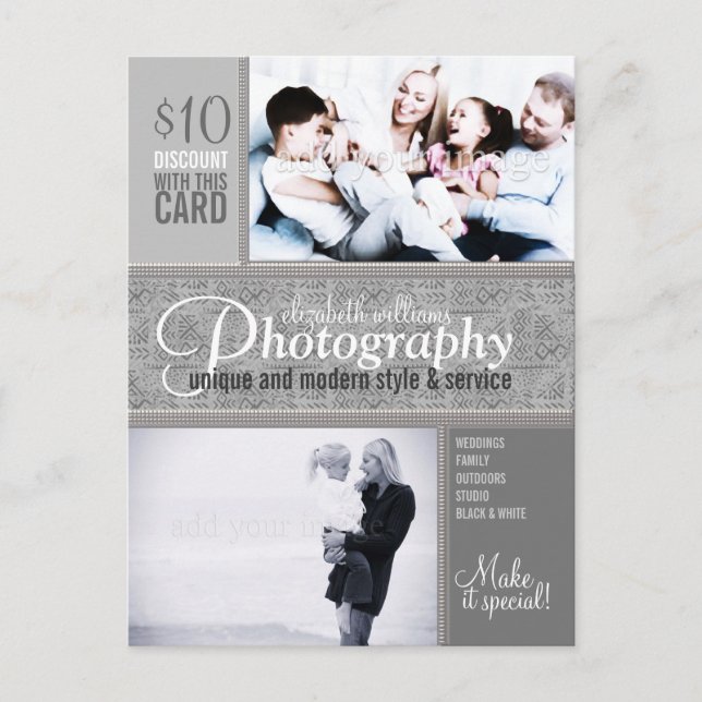 Carte postale professionnelle Style Tribal Silver  (Devant)