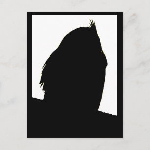 Carte postale Profil de chouette à grande corne