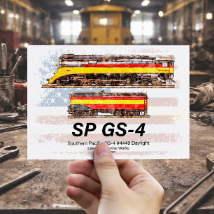 Carte Postale Profil de la locomotive Daylight GS-4 du Southern 