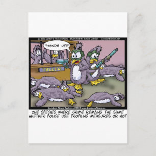 Carte Postale Profilage de manchots Cadeaux drôles T-shirts et o