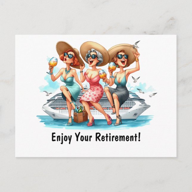 Carte Postale Profitez de la retraite (Devant)