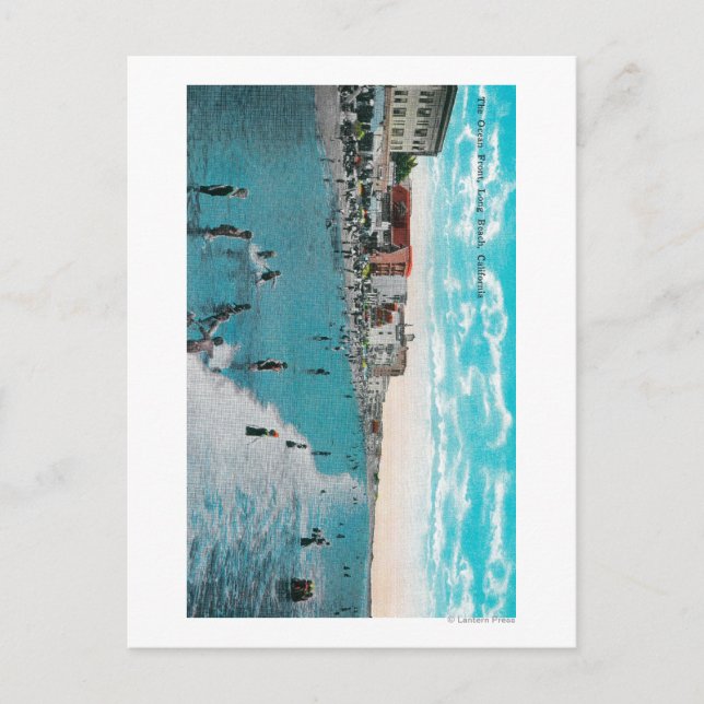 Carte Postale Profitez des vagues à Ocean BeachLong Beach, CA (Devant)