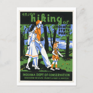 Carte Postale Profitez du Randonnée dans les parcs d'état de l'I