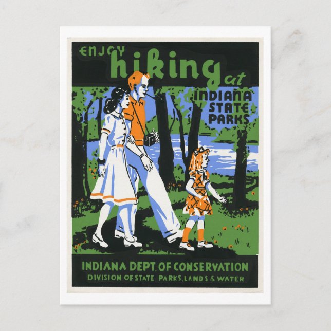 Carte Postale Profitez du Randonnée dans les parcs d'état de l'I (Devant)