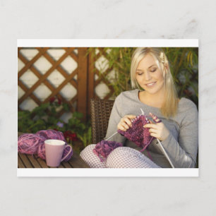 Carte Postale Profitez Du Thé Et Du Tricot