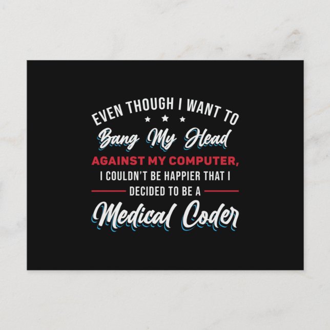 Carte Postale Programmateur ICD Codage Codeur Médicale Bang My H (Devant)