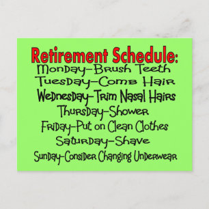 Carte Postale "Programme de retraite" Dons amusants