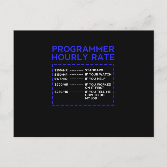 Carte Postale Programmeur Horaire Programmation Codage Coder Gi (Devant)