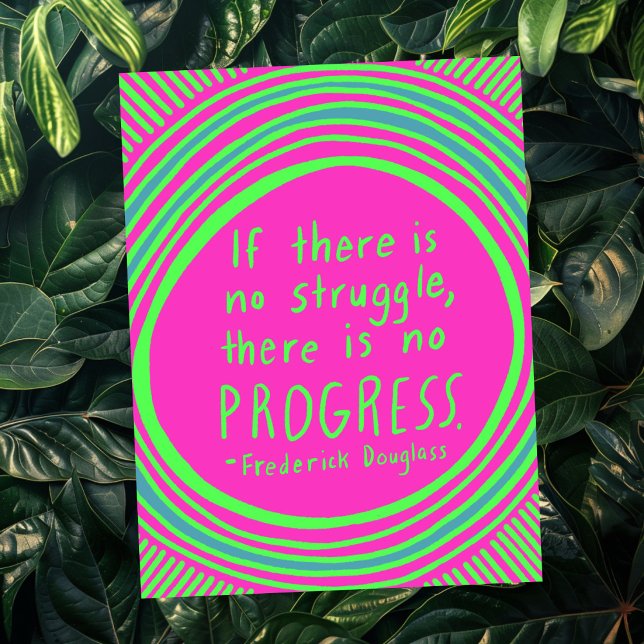 Carte Postale PROGRÈS DE LA LUTTE Douglass Citation Lime Green (STRUGGLE PROGRESS Douglass Quote Lime Green Brat Kamala Harris Postcard
)