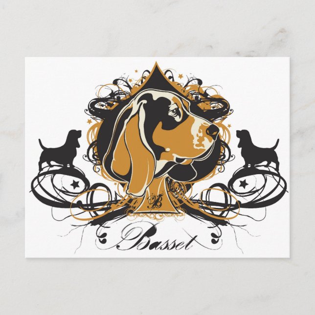 Carte Postale Projekt Chien Basset Hound (Devant)