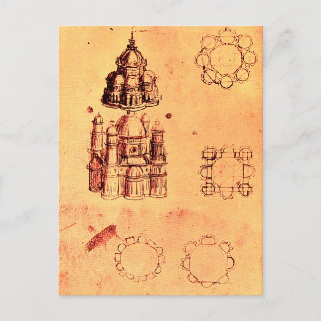 Carte Postale PROJET ARCHITECTURAL RENAISSANCE, Parchemin (Devant)