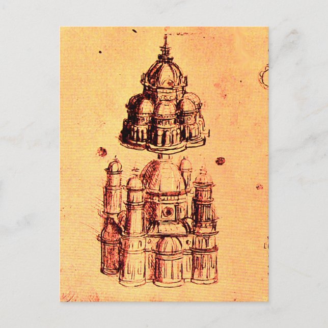 Carte Postale PROJET ARCHITECTURAL RENAISSANCE, Parchemin (Devant)