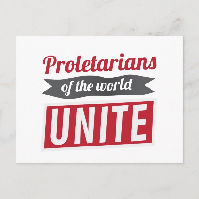 Carte Postale Prolétariens du monde UNITE (Devant)