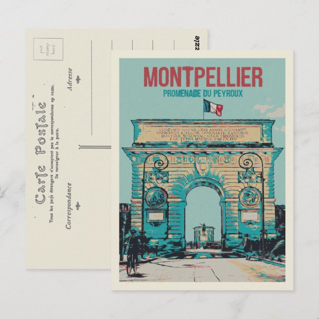 Carte Postale Promemade Peyroux - Montpellier France (Devant / Derrière)
